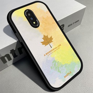 เคสโทรศัพท์มือถือ หนัง PU ซิลิโคนนิ่ม ลายใบเมเปิ้ล สีน้ํา สําหรับ Realme X XT X2 GT Neo2 Neo 3T Narzo 20 30A 50 5G 50A Prime