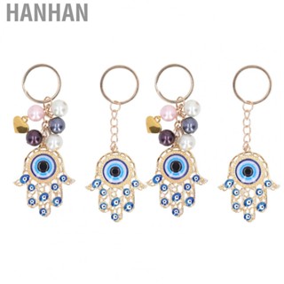 Hanhan Evil Eye Key Ring  Flat Surface Pearl Keychain and Keychain 2 Set Good Luck Evil Eye Key Chains Ring  for Birthday