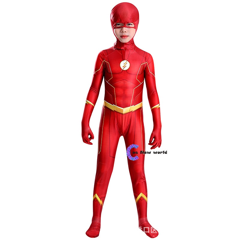 Boy The Flash Muscle Superhero แฟนซีชุดเด็กแฟนตาซีการ์ตูนภาพยนตร์ Carnival Party ฮาโลวีนเครื่องแต่งกายคอสเพลย์ ราคา ถูกที่สุด ดีลบีเคเค
