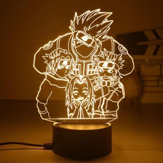 โคมไฟตั้งโต๊ะ LED รูปการ์ตูนนารูโตะ 3D ของขวัญวันเกิด สไตล์ญี่ปุ่น สําหรับเด็ก