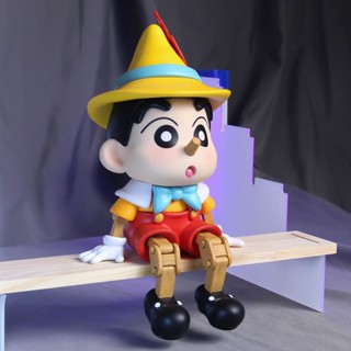 Crayon Shin-chan โมเดลฟิกเกอร์คอสเพลย์ ชินจัง Pinocchio Sakyamuni ข้อต่อขยับได้ ของเล่นสําหรับเด็ก