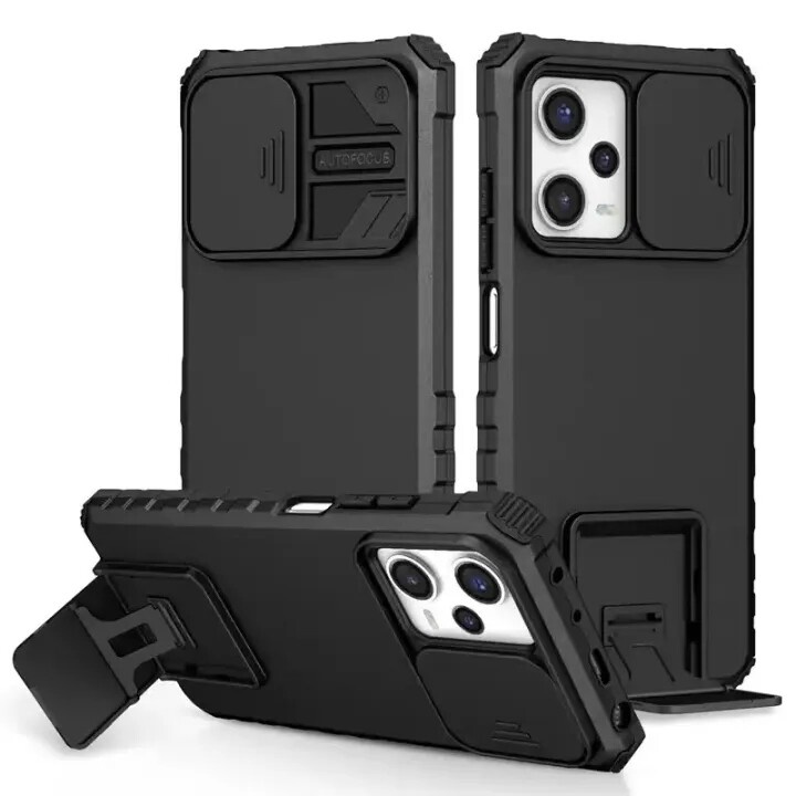 Case For Xiaomi  For Redmi Note 12 Pro 5G เคส โทรศัพท์  เคสกันกระแทก กันรอยกล้อง มีขาตั้ง เคสตั้งได้