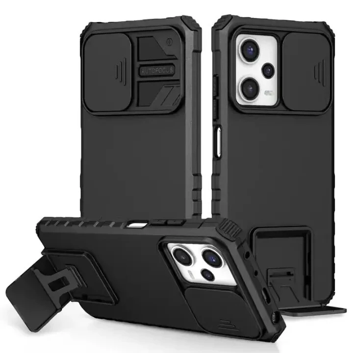 Case For Xiaomi For Redmi Note 12 Pro 5G เคส โทรศัพท์ เคสกันกระแทก กันรอยกล้อง มีขาตั้ง เคสตั้งได้