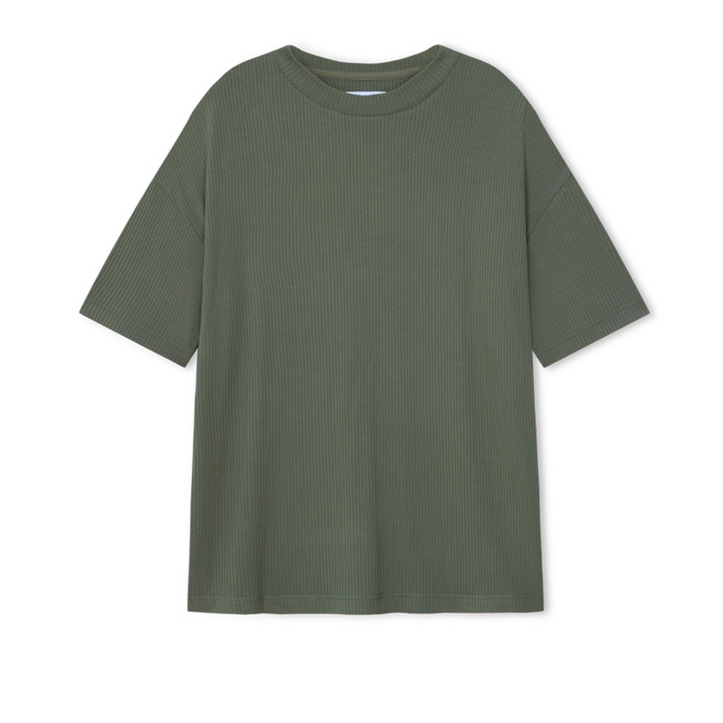 AIIZ (เอ ทู แซด) - เสื้อยืดคอกลมผู้หญิง ทรงหลวมผ้าริบ Women's Ribbed Relaxed T-shirts