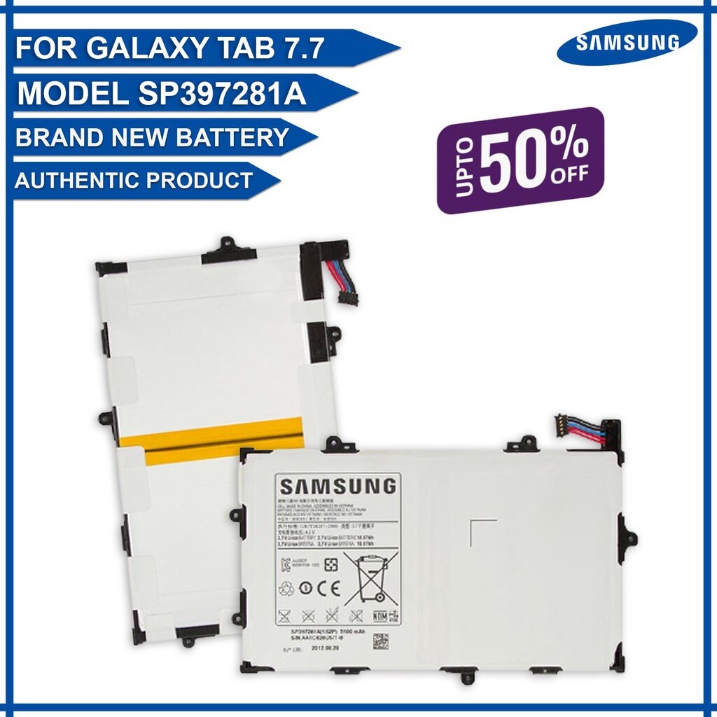 แบตเตอรี่ Samsung Galaxy Tab 7.7 P6800 Battery Model SP397281A(1S2P) | 5100mAh แบตเตอรี่รับประกัน 6 เดือน