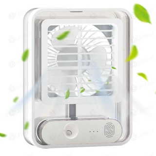 Mini Portable Air Conditioner Fan 120°Oscillating Atomization Desktop USB Air Cooling Fan สีชมพูพัดลมพกพาขนาดเล็ก