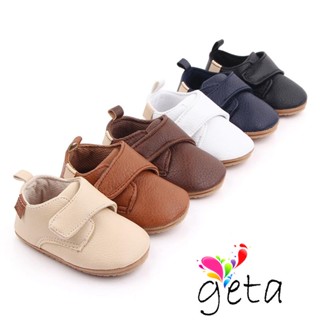 Geta- รองเท้าผ้าใบลําลอง หนัง PU พื้นนิ่ม ส้นเตี้ย น่ารัก สําหรับเด็กทารกวัยหัดเดิน