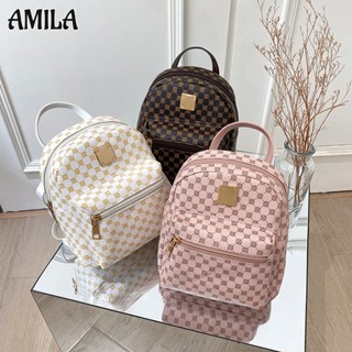 AMILA กระเป๋าเป้ใบเล็กสไตล์เกาหลีแฟชั่นกระเป๋าสะพายข้างหนังสิทธิบัตร
