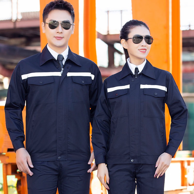 ERORO ชุดยูนิฟอร์มทำงาน คาดแถบสะท้อนแสง แขนยาว ใส่ได้ทั้งผู้หญิง และ ผู้ชาย