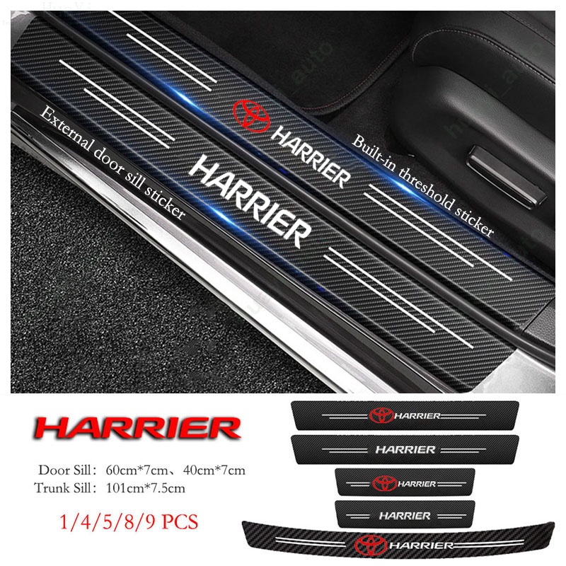 สติกเกอร์คาร์บอนไฟเบอร์ ป้องกันรอยขีดข่วน สําหรับติดขอบประตูรถยนต์ Toyota Harrier XU60 XU80 2021 202