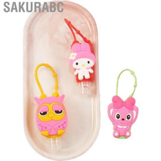 Sakurabc Cartoon Silicone Sleeve Portable Detachable Bottle Holder Travel Keychain for Students Children