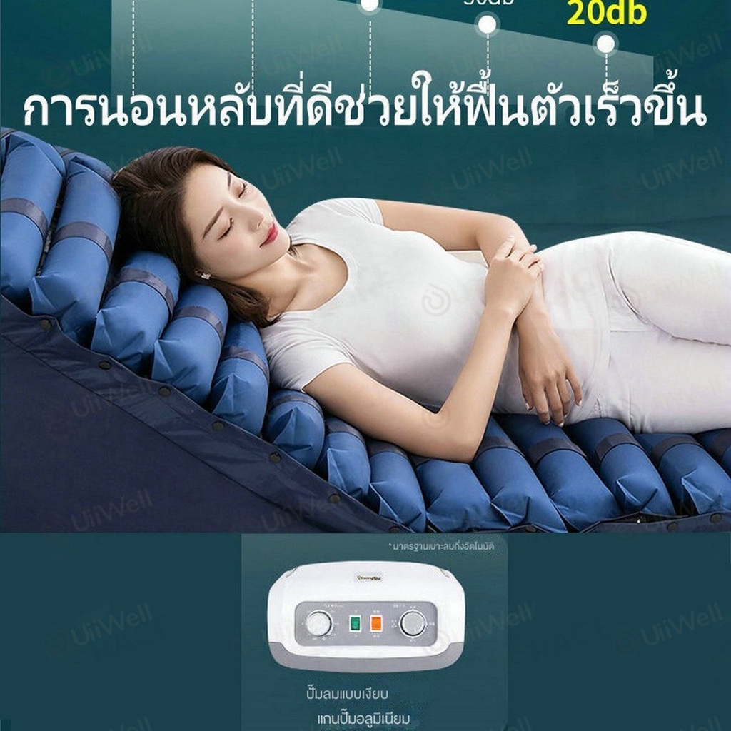 EazyMED ที่นอนลมป้องกันแผลกดทับ มี อย.(QDC300B)(เครื่องปั้มลมP1000)(แถมลอนอะไหล่ 1ลอน) ที่นอนลมป้องก
