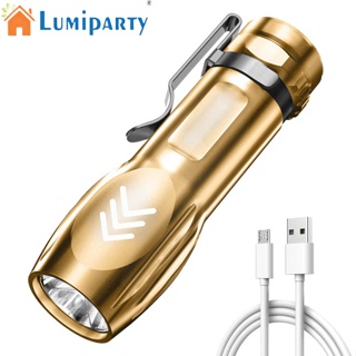 Lumiparty ไฟฉาย Led ขนาดเล็ก แบบพกพา กันน้ํา ชาร์จ Usb สําหรับเดินป่า ตั้งแคมป์