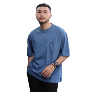 Pocket Tshirt Pocket Tshirt - เสื้อยืด ผ้าเดนิม สีฟ้า (เสื้อยืด มีกระเป๋าสีฟ้า)