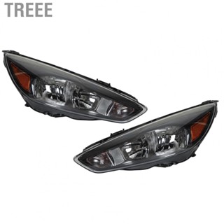 Treee FO2502339  Durable Sequential  Projector Headlights Black Frame Replacement Clear Lens  for Focus