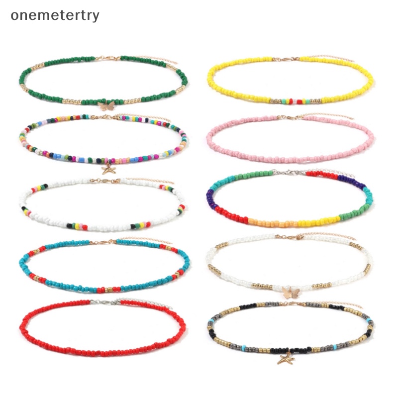 Onem สร้อยคอโช้คเกอร์ จี้ลูกปัดผีเสื้อ ดาว ขนาดเล็ก สไตล์โบฮีเมียน หลากสี เครื่องประดับ สําหรับผู้หญิง