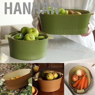 Hanhan Drain Colander Double Layer Detachable Increased Deepened  Plastic Colander Strainer Set for Kitchen