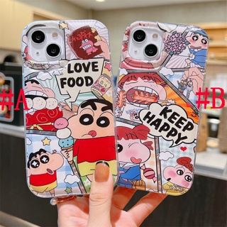 เคสซิลิโคน เคสไอโฟน iPhone 14 Pro Max iPhone 13 Pro Max iPhone 12 Pro Max iPhone 11 Pro Max Cute Cartoon Crayon Shin Chan เครยอนชินจัง with Laser Paper Silicone Case