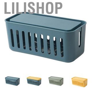 Lilishop Power Strip Storage Box Hollow Heat Dissipation Simple 6 Charging Hole Cord Cable Container for Home