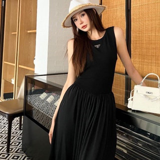 ♥ เช็คสินค้าก่อนสั่ง 2สี LONG MAXI DRESS PD เดรสยาว แขนกุด มีน้ำหนัก หน้าอกปัก ใส่ออกงาน ใส่เดินเล่น พราด้า ปราด้า