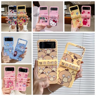 เคสโทรศัพท์มือถือ PC กันกระแทก ลายดอกไม้ สําหรับ Samsung Galaxy Z Flip4 Z Flip3 Z Flip4 Z Flip3