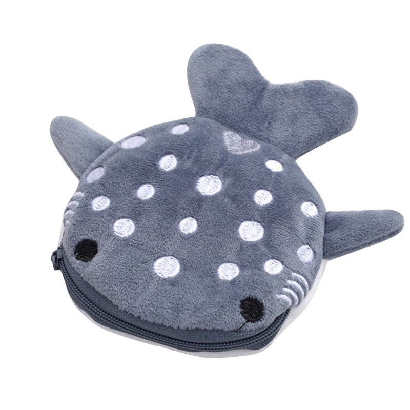 Mdd Lovely Whale Coin Purse Plush Wallet Shark Shape Women s Accessory Bag