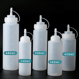 Bình Nhựa Đựng Tương Sirup Nước Sốt Nhiều Dung Tích Có Vạch Chia