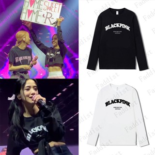 เสื้อยืดแขนสั้นลําลอง คอกลม ผ้าฝ้าย พิมพ์ลาย KPOP BLACKPINK Melbourne Kim Jisoo LISA Rosé Jennie WORLD TOUR MACAU สําหรับผู้ชาย และผู้หญิง 2023