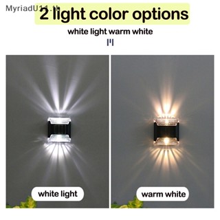 Myriadu โคมไฟติดผนัง LED พลังงานแสงอาทิตย์ ส่องสว่าง กันน้ํา สําหรับกลางแจ้ง