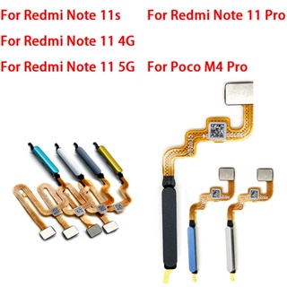  ใหม่ ของแท้ ปุ่มโฮม เซนเซอร์ลายนิ้วมือ แบบยืดหยุ่น สําหรับ Xiaomi Poco M4 Pro 4G 5G Redmi Note 11 11s Pro 4G 5G