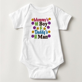 Baby Statement Onesies - Mom Lil Boy Daddys Lil Man NOXG ของเล่นสําหรับเด็กผู้ชาย