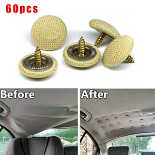 ⚡READYSTOCK⚡Car roof buckle Cloth &amp; Metal Fixing Buckle With Screws Checkered beige Interior