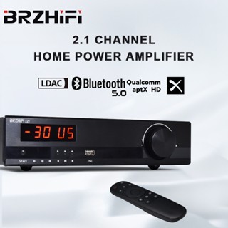 Brzhifi เครื่องขยายเสียงสเตอริโอ TPA3255 2.1 ช่อง ES9018K2M ถอดรหัส LDAC DSP บลูทูธ 5.0 รองรับแอพ U Disk โทรศัพท์