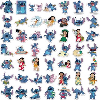 Sunstar สติกเกอร์ ลายการ์ตูน Lilo &amp; Stitch น่ารัก DIY สําหรับตกแต่งไดอารี่ แล็ปท็อป กระเป๋าเดินทาง 100 ชิ้น