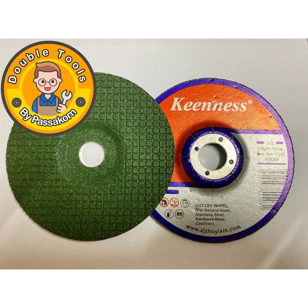 ใบเจียรเหล็ก ใบเจียรแตนเลส Keenness WA80 4 นิ้ว หนา 3 มิลลิเมตร (เขียว)