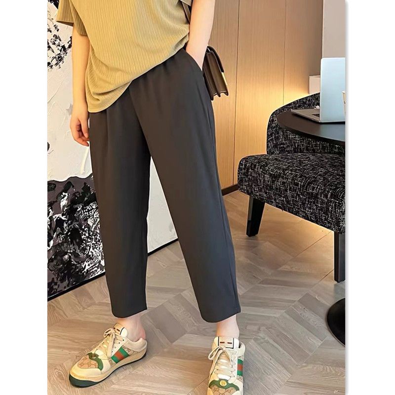 【Harem Pant Oversized】กางเกงฮาเร็ม ขากว้าง เอวสูง 150 กก. ความยาว 3/4 พลัสไซซ์ แนวสตรีท อเนกประสงค์ สําหรับผู้หญิง