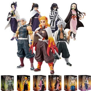 โมเดลฟิกเกอร์ PVC อนิเมะ Demon Slayer Kimetsu No Yaiba Tanjiro Nezuko Zenitsu Figurine Inosuke Warrior ของเล่นสําหรับเด็ก