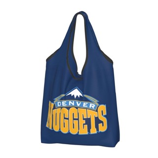 Denver Nuggets DEN กระเป๋าช้อปปิ้ง แบบพกพา พับได้ ใช้ซ้ําได้ (38*64 ซม.)