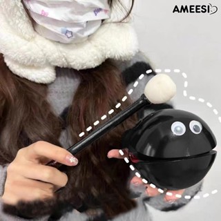 Ameesi กลองไม้ปลา พร้อมสติกเกอร์ตา ไม้กลองน่ารัก ศิลปะดั้งเดิม ผลิตภัณฑ์คลายเครียด เครื่องเคาะไม้ ของเล่นเคาะ เครื่องดนตรี