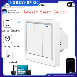 Homekit WiFi Smart Light Wall Key Switch สำหรับไม่มี Neutral หรือ Neutral Line Remot Control ทำงานร่วมกับ HomeKit Siri Voice fore