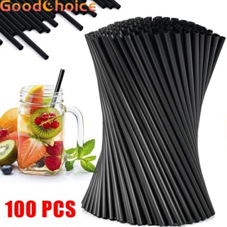 【Good】Straws Disposable Straws PP Plastic 100pcs 260mm Dessert/milkshake Bars【Ready Stock】