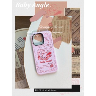 เคสโทรศัพท์มือถือแบบแข็ง ขอบสีดํา ลายนางฟ้า สําหรับ 14Promax 14Pro 14Plus 14 13Promax 13Pro 13 12Promax 12Pro 12 11Promax 11Pro 11 XSMAX XR 7Plus 78OD