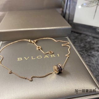 Bvlgari/bvlgari B.ZERO1 สร้อยคอ จี้รูปเลขโรมัน ไร้เพชร ขนาดเล็ก สีโรสโกลด์