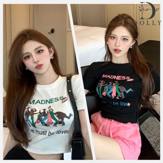 Crop top เสื้อครอป ครอปน่ารัก มินิมอล เอวสูง Hottie สั้นด้านบน เสื้อครอปเเฟชั่นตัวสั้น