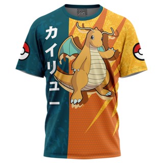 เสื้อยืด พิมพ์ลาย Dragonite Attack Pokemon