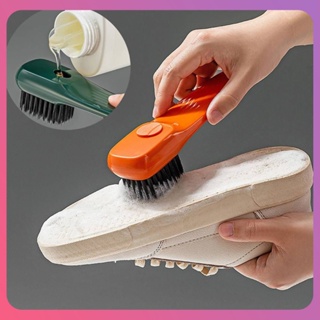 Creative Liquid Shoe Brush Press Type Automatic Liquid Out Washing Brush Multi Functional Household Kitchen ห้องอาบน้ำ Soft Brush Deep Cleaning เครื่องมือ [COD]