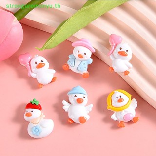 Strongaromonyu กิ๊บติดผมเรซิ่น ลายการ์ตูนเป็ดน้อยน่ารัก แฮนด์เมด Diy สําหรับทําเครื่องประดับ 10 ชิ้น