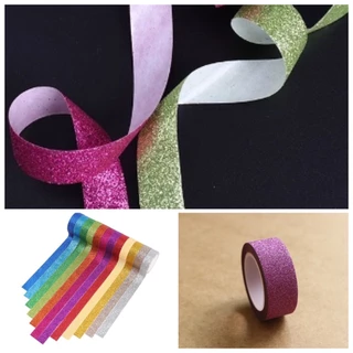 😋 เทปกลิตเตอร์ เทปกาวกากเพชร Glitter Tape ยาว 5 เมตร DIY เทปกาวกลิตเตอร์ เทปกากเพชร 😋