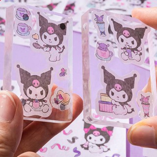 ชุดสติกเกอร์การ์ด ลาย Sanrio Kuromi Cinnamoroll น่ารัก DIY สําหรับตกแต่งสมุดทํามือ แพ็กเกจวัสดุ 38 ชิ้น