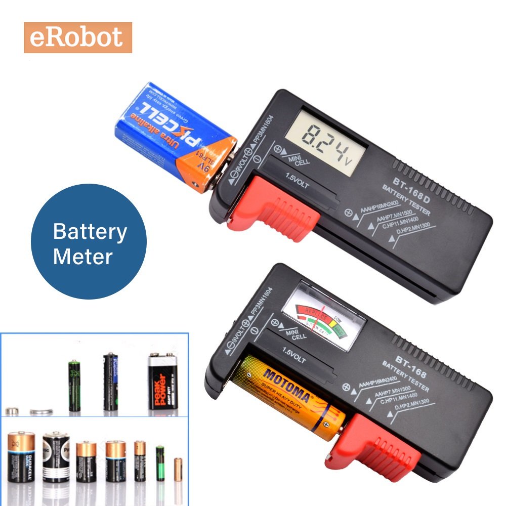 เครื่องทดสอบความจุแบตเตอรี่ดิจิทัล BT-168 BT-168D 1.5V 9V AAA ปุ่ม AA แบตเตอรี่เซลล์ ตรวจสอบแรงดันไฟฟ้า ตัวบ่งชี้การวัด